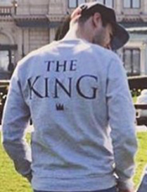 King Queen Letter Print Long Sleeve