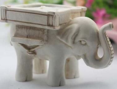 Ivory Lucky Elephant Tea Light Candle