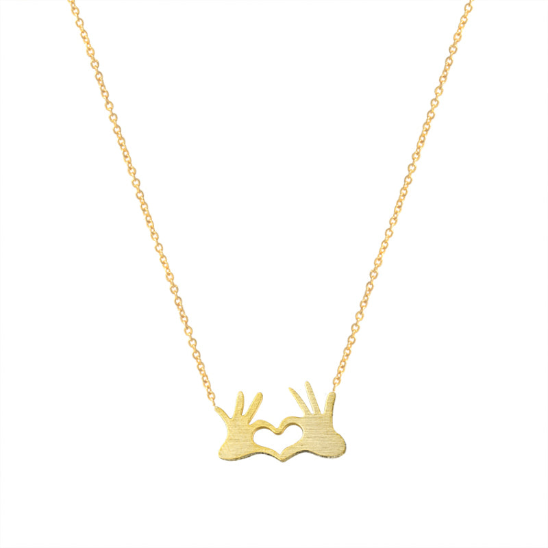 Romantic Double Hand Heart Necklace