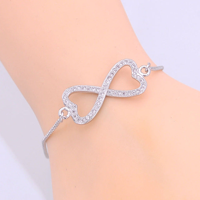 Romantic Heart Infinity Charm Bracelets