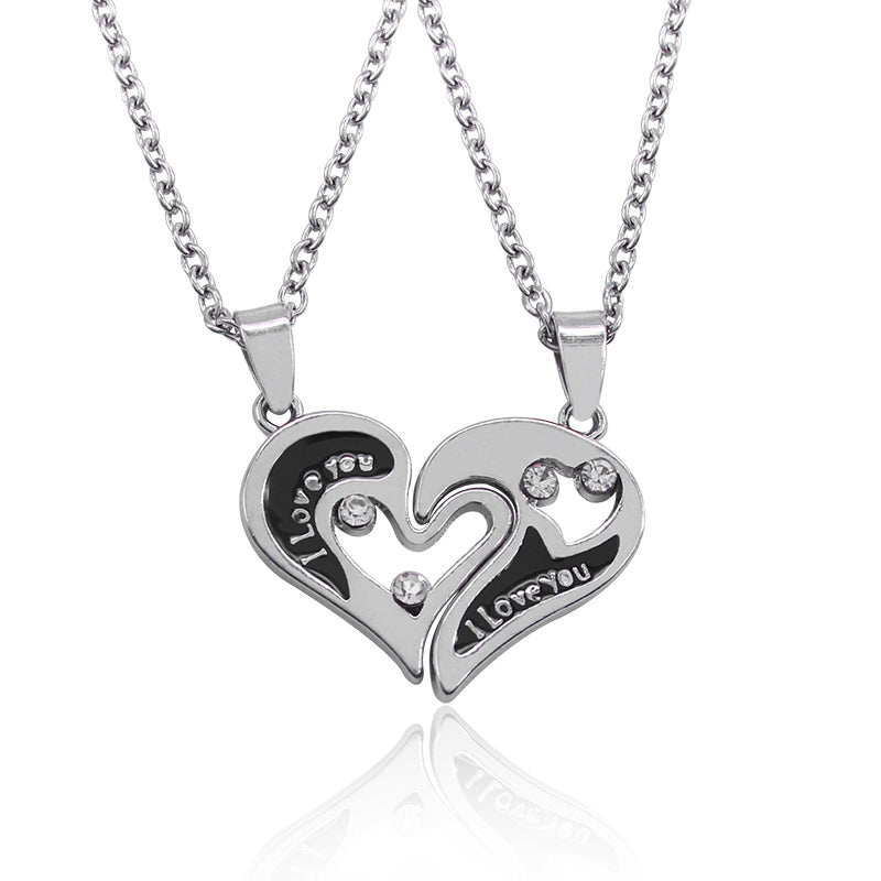 Rhinestone Pendant Couple Necklaces